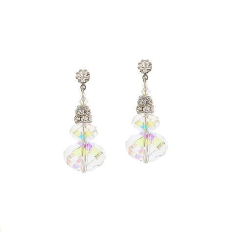 Iridescent Stacked Crystal Earrings