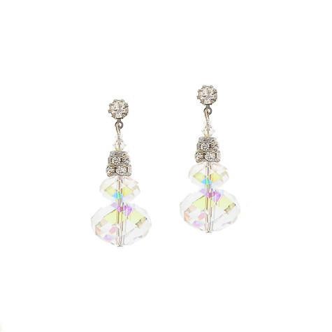 Iridescent Stacked Crystal Earrings – Giavan - Main Image