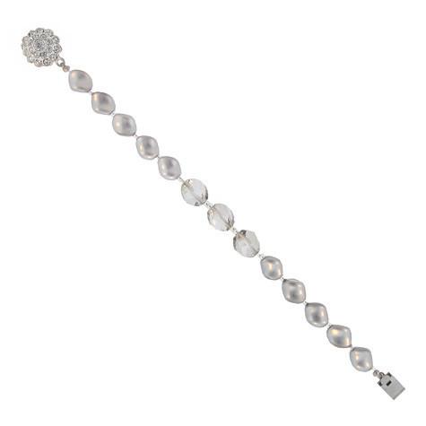 Silver Crystal & Twist Pearl Bracelet