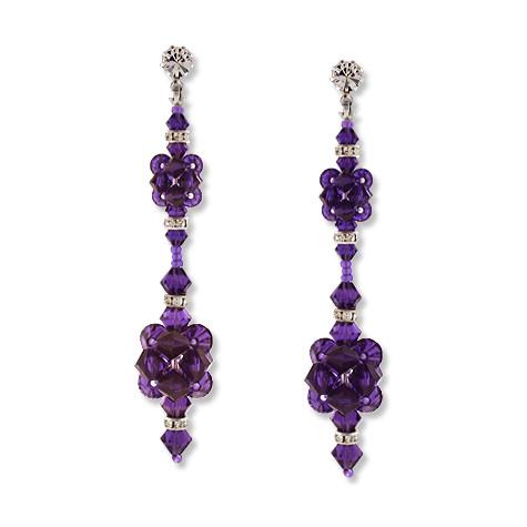 3" Purple Rock Candy Earrings - HOL558E