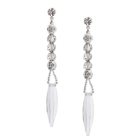 3" Silver and Clear Crystal Earrings