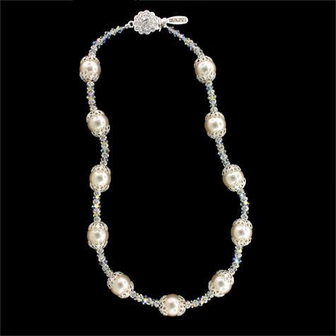 Pearl, Crystal & Filigree Bridal Necklace