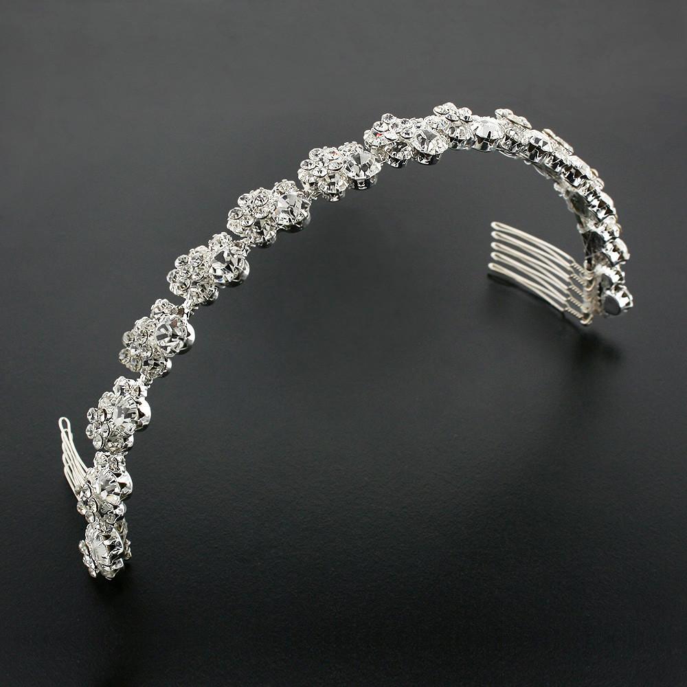 Bridal Headband with Crystal Clusters