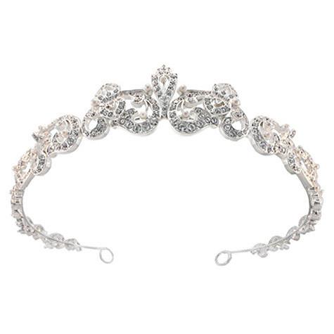 Regal Crystal Tiara with Pearl Touches