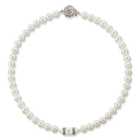 Pearl Bridal Necklace with Cube Center