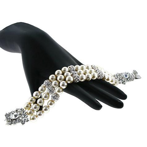 3-Row Pearl Bracelet with Fancy Clasp