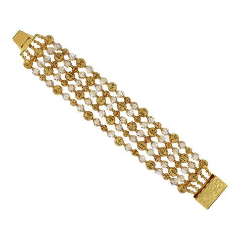 5-Row Crystal & Filigree Beaded Bracelet - PPOB-64
