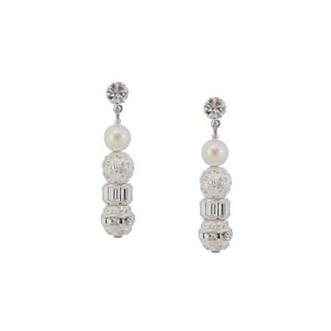 Pearl Dangle Earrings with Rondelles