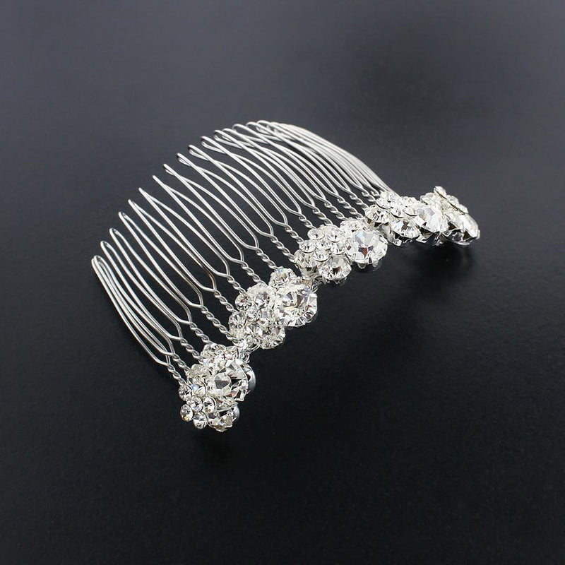 Crystal Cluster Haircomb - silver