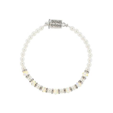 Pearl & Crystal Beaded Bridal Bracelet