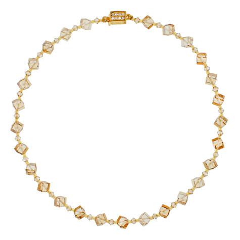 Champagne Crystal Cube Necklace