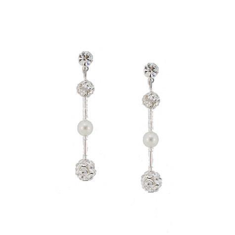 Simple Bridal Earrings with Rhinestone Beads