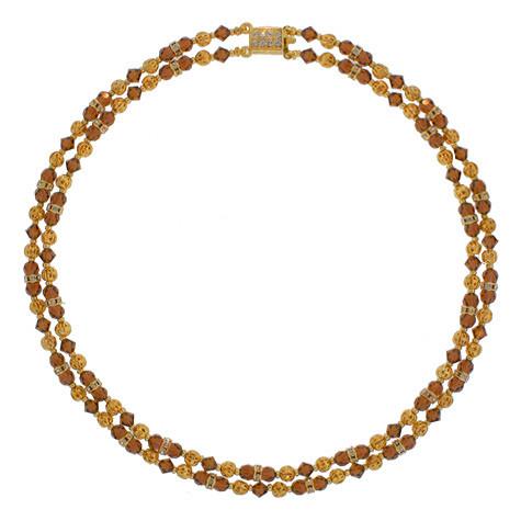 2-Tiered Dark Brown Swarovski Crystal Necklace