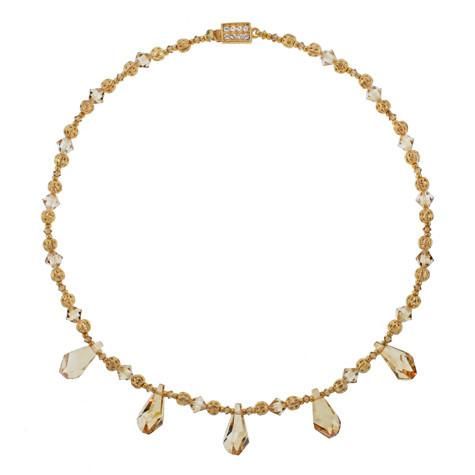 Champagne Crystal Drop Necklace - RS118N