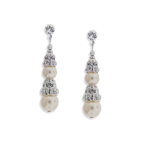 Pearl Earrings with Tiered Rondelles