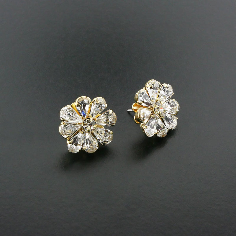 Stud Earrings with Pear-Cut Crystals