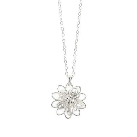 Small Crystal Flower Pendant on Chain