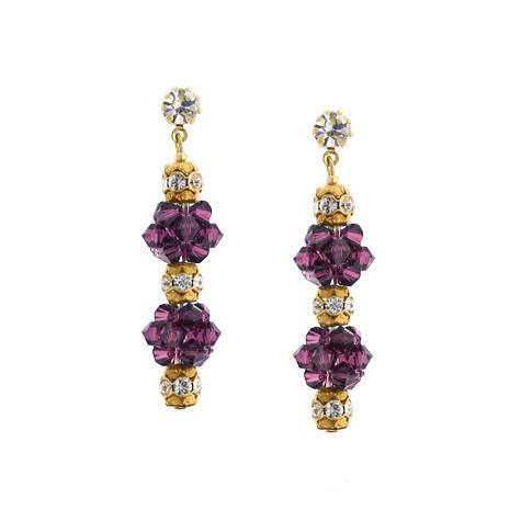 Purple 2 cluster earrings