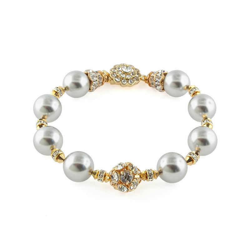 Gray & Gold Pearl Bracelet