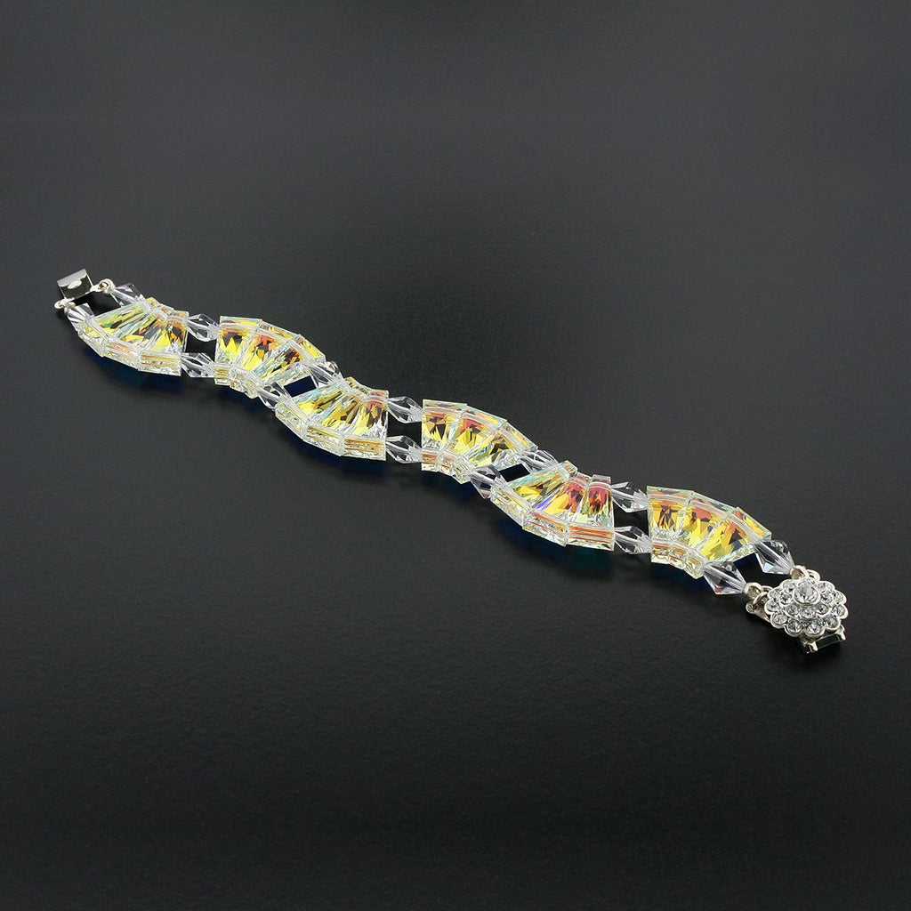Curved Iridescent Crystal Bracelet
