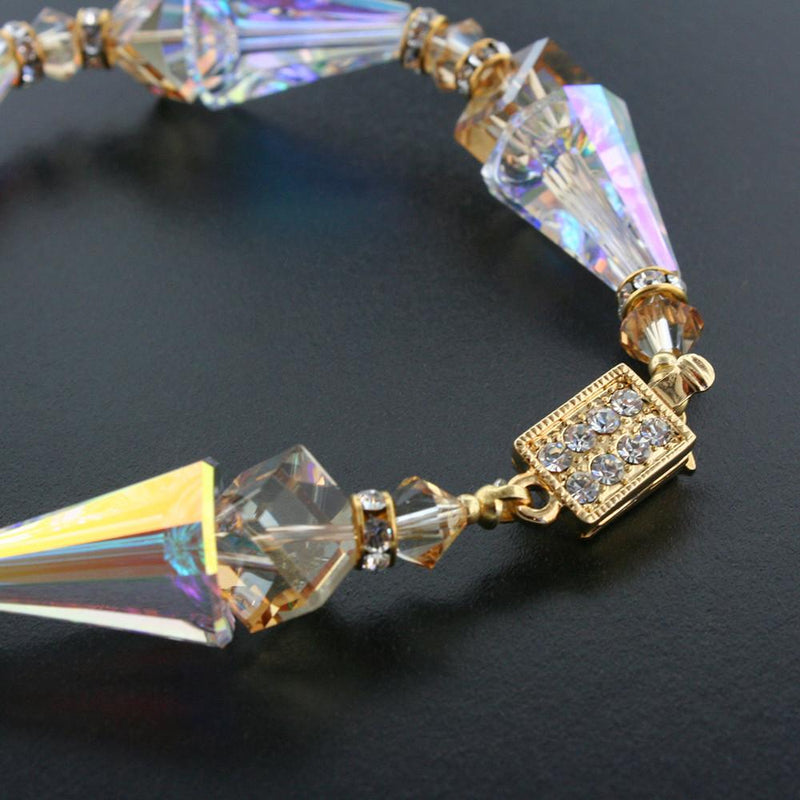 Geometric Crystal Bracelet in Champagne & AB