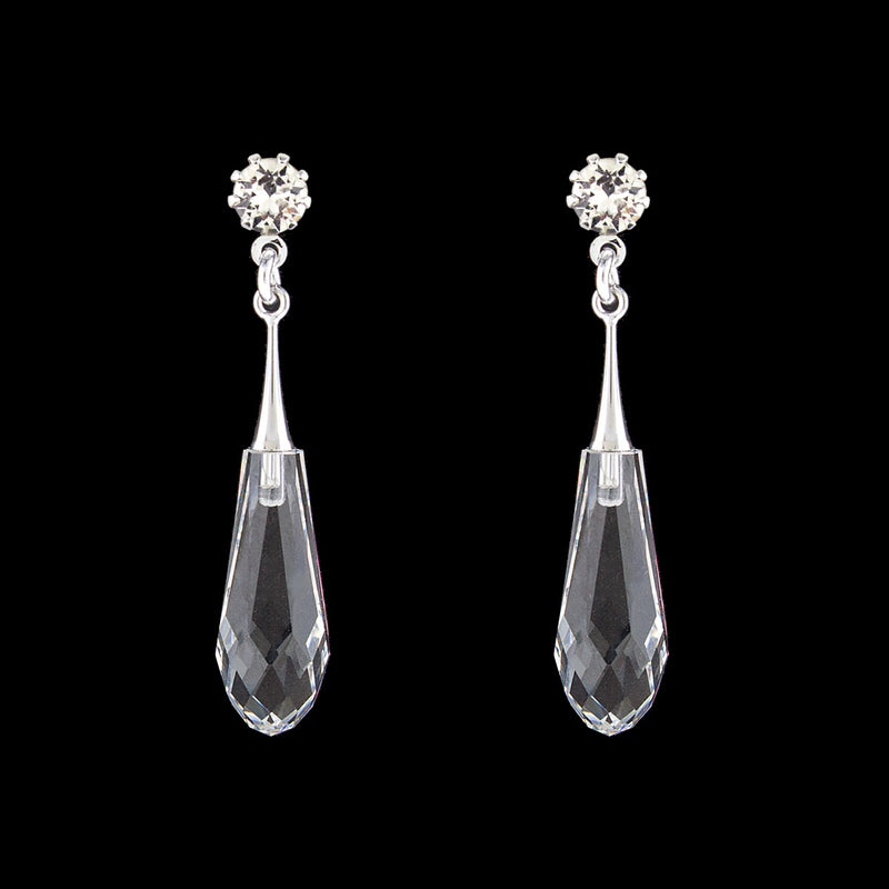 Sleek crystal drop earrings
