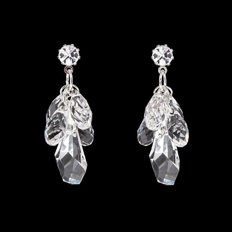 Clear Swarovski crystal cluster earrings
