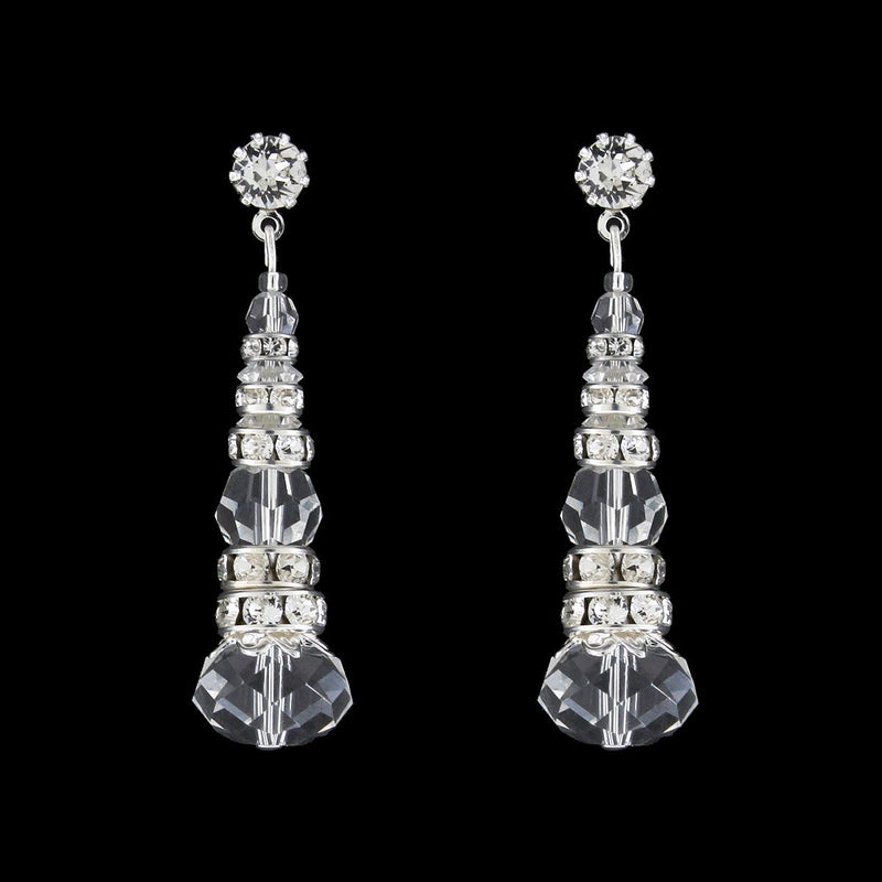 Crystal & Rondelle Beaded Drops - clear