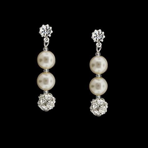 Zuhour 925 Sterling Silver Cream Bead Earrings, Women's Handmade Jewelry