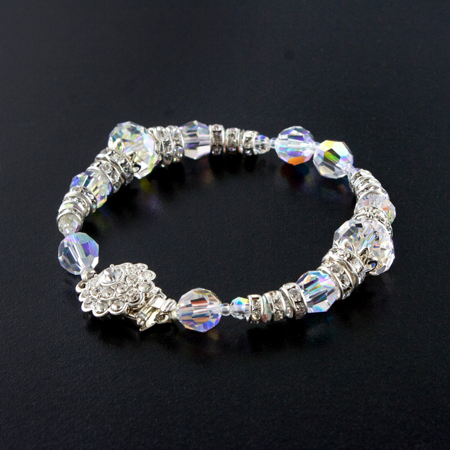 Filigree Accented Beaded Crystal Bracelet – Giavan