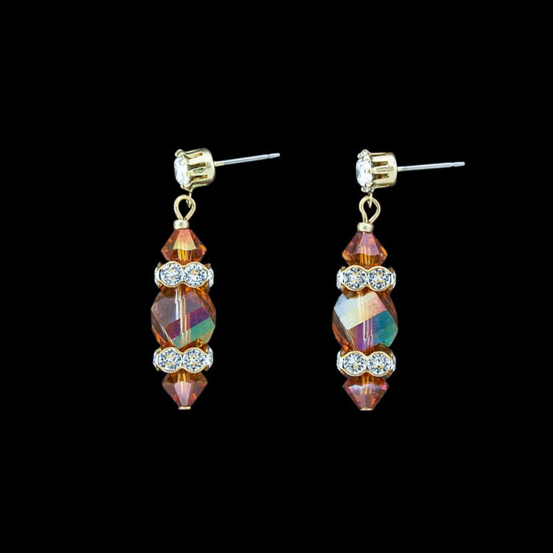 Geometric Crystal Earrings with Squardelles