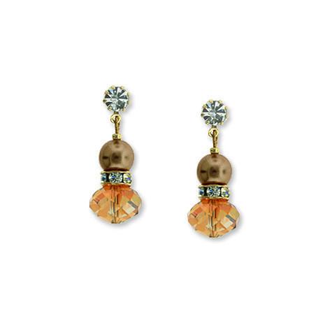 Orange & Gold Drop Earrings
