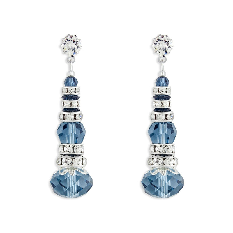 Crystal & Rondelle Beaded Drops - blue
