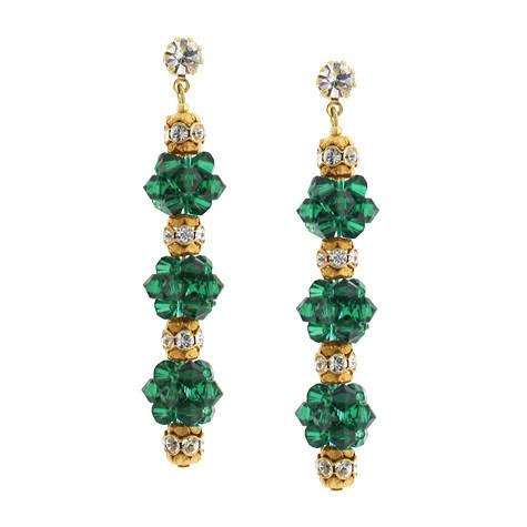 Emerald 3 cluster earrings