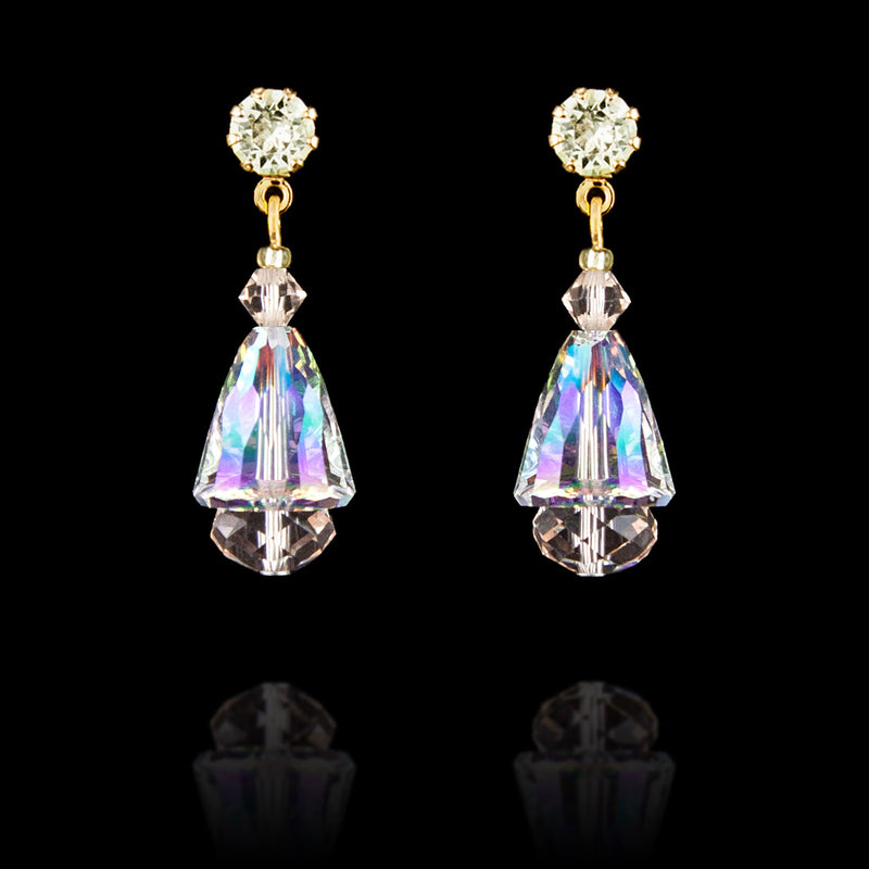 Iridescent & Champagne Drop Earrings