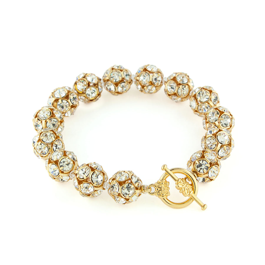 9ct Gold Bobble Ball Bead Bracelet 7.5 Inches | Jewellerybox.co.uk