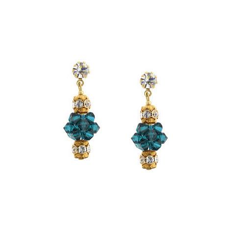 Sea green single cluster earrings
