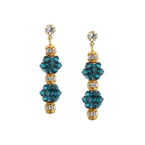 Sea blue 2 cluster earrings