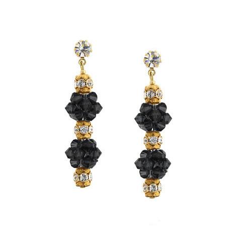Black 2 cluster earrings