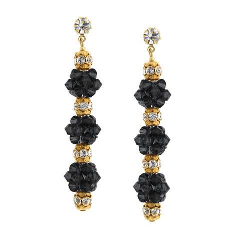 Black 3 cluster earrings