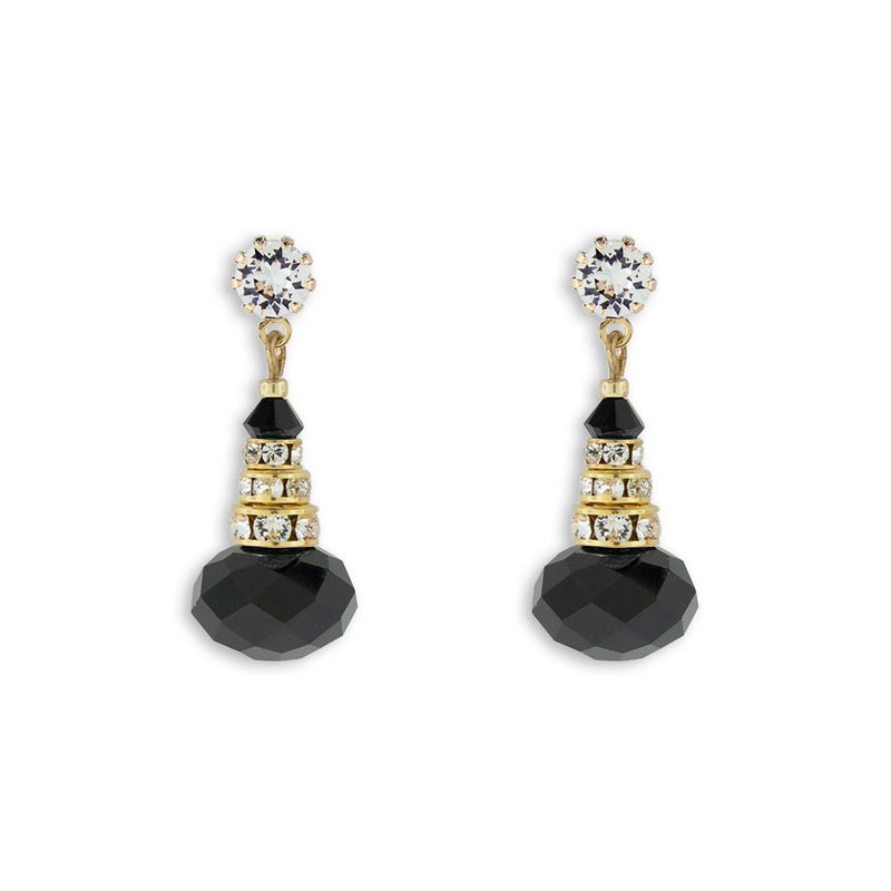 Oval Crystal Drop Earrings with Rondelles