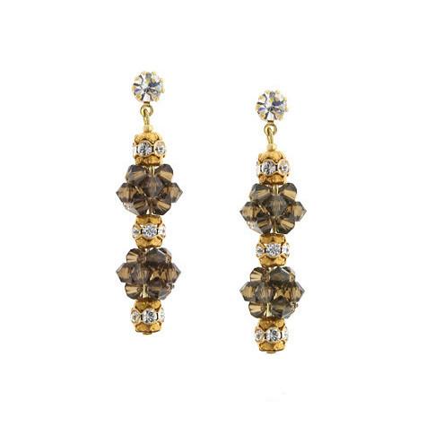 Champagne 2 cluster earrings