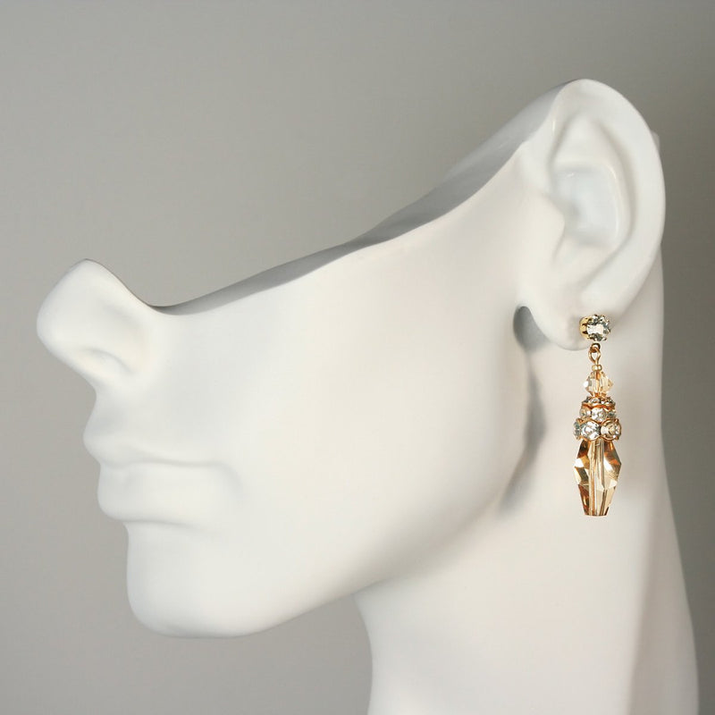 Gold Crystal Drop Earrings