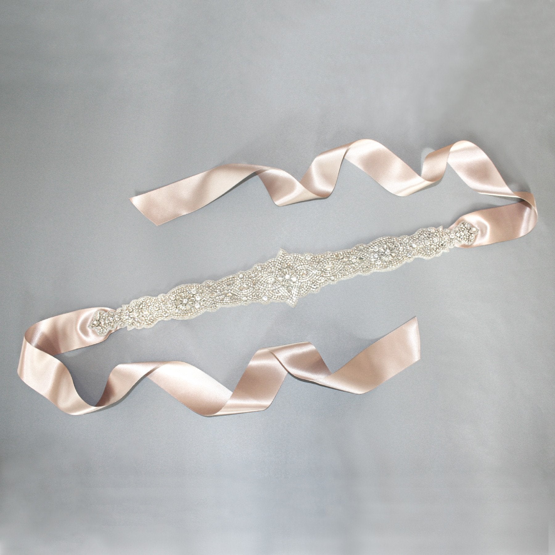 Bridal Sash with Wrap Around Crystal Applique – Giavan display picture 1