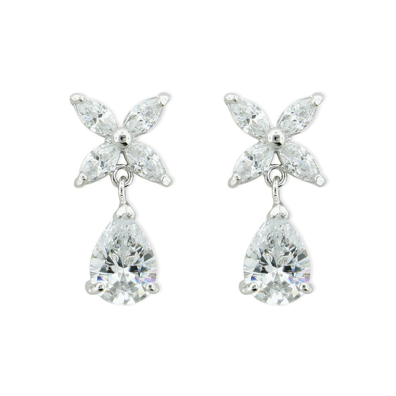 Marquise CZ Earrings with Pear Drop – Giavan