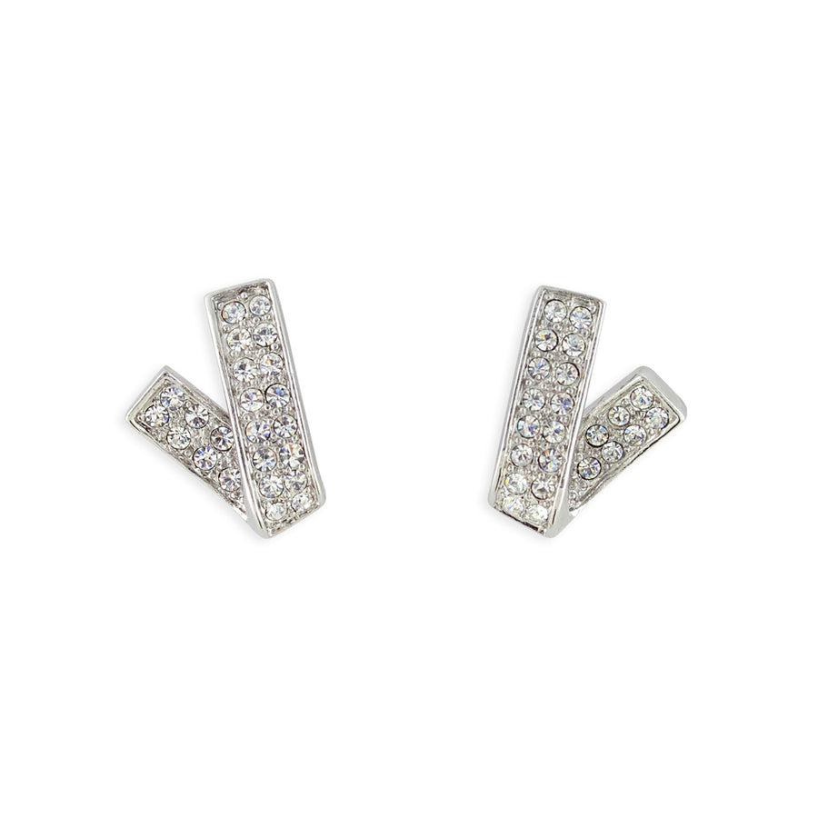 V-Shaped Rhinestone Earrings – Giavan