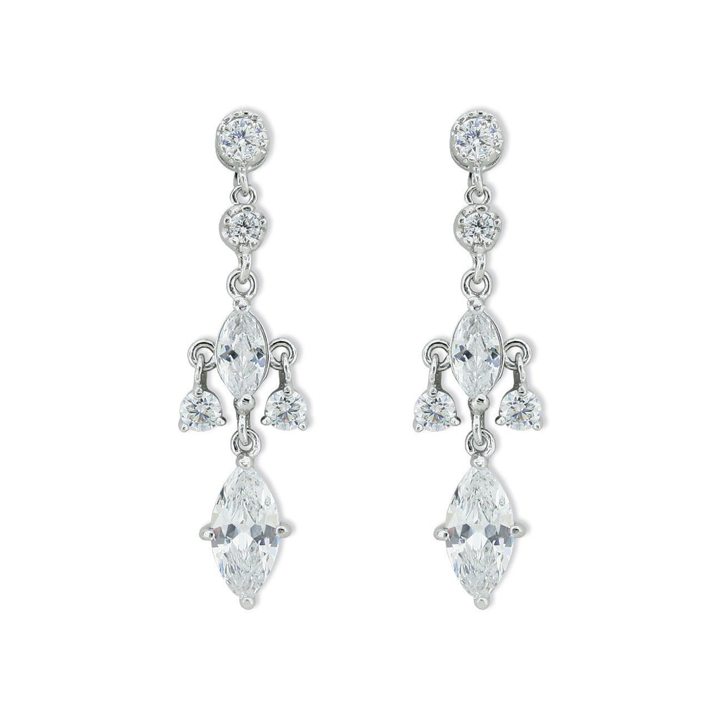 CZ earrings with double stone top