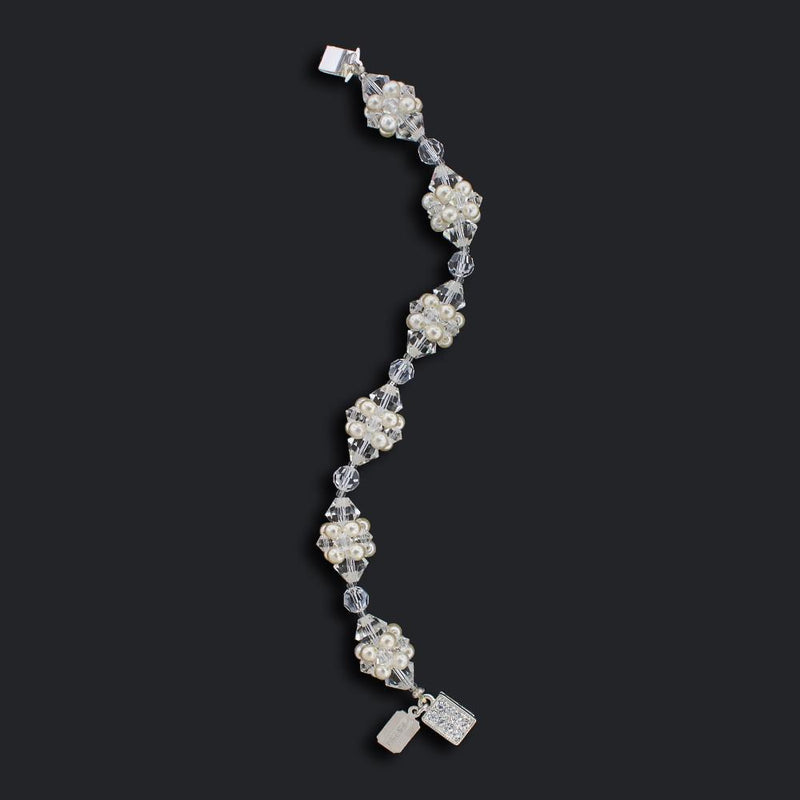 Crystal & Pearl Cluster Bracelet