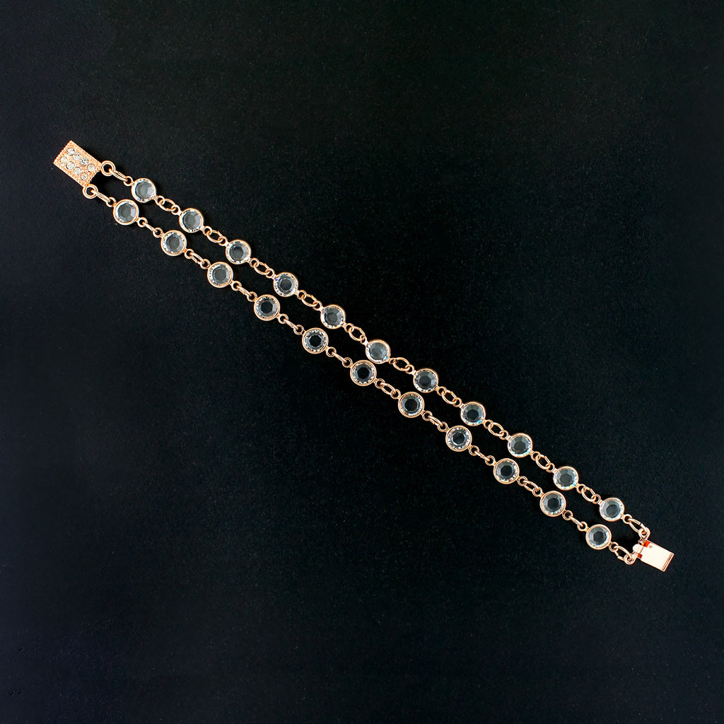 Two-row channel chain bracelet