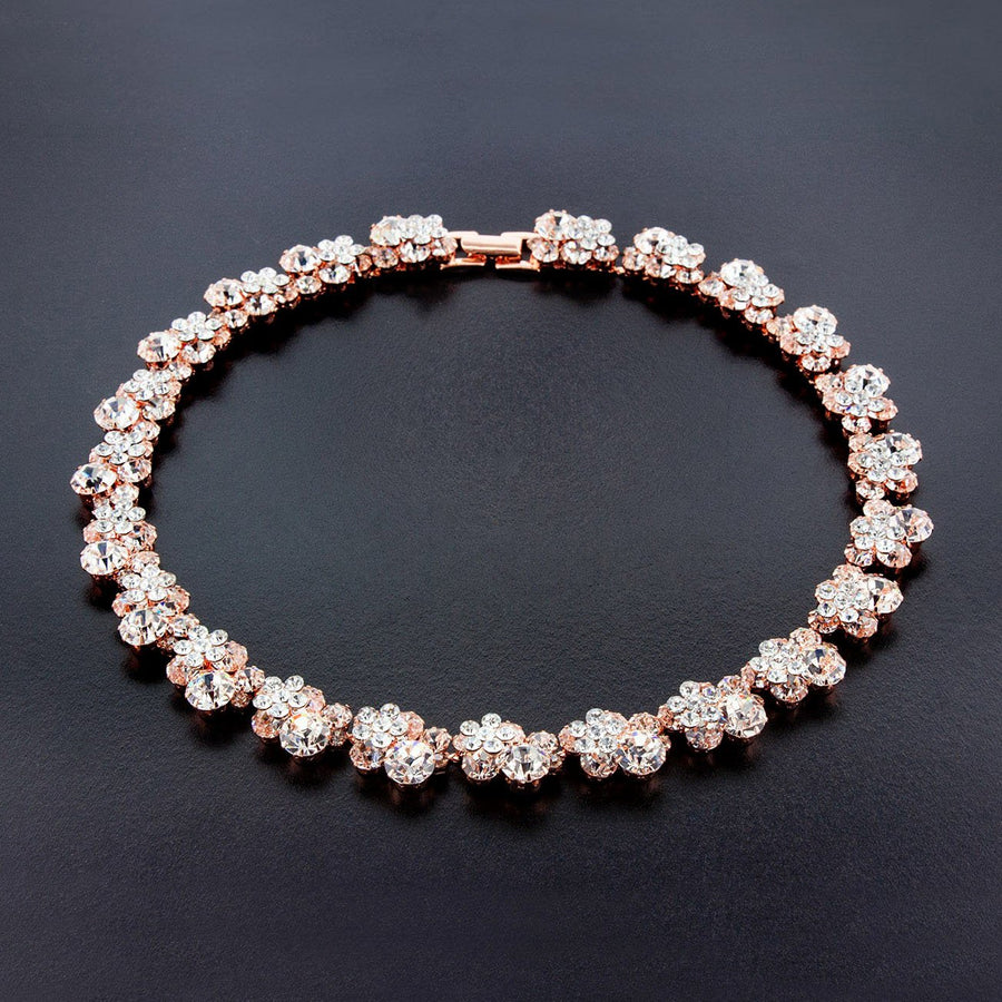 Rose Gold Cluster Crystal Bracelet